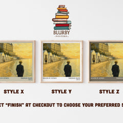 Death in Venice literary print in frame leaning in hallway – literary fiction wall art