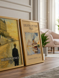 Death in Venice watercolour print framed by window – literary home decor