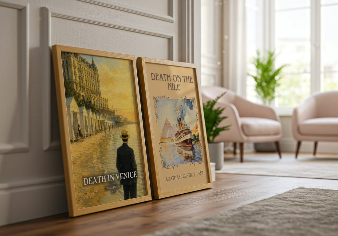 Death in Venice watercolour print framed by window – literary home decor