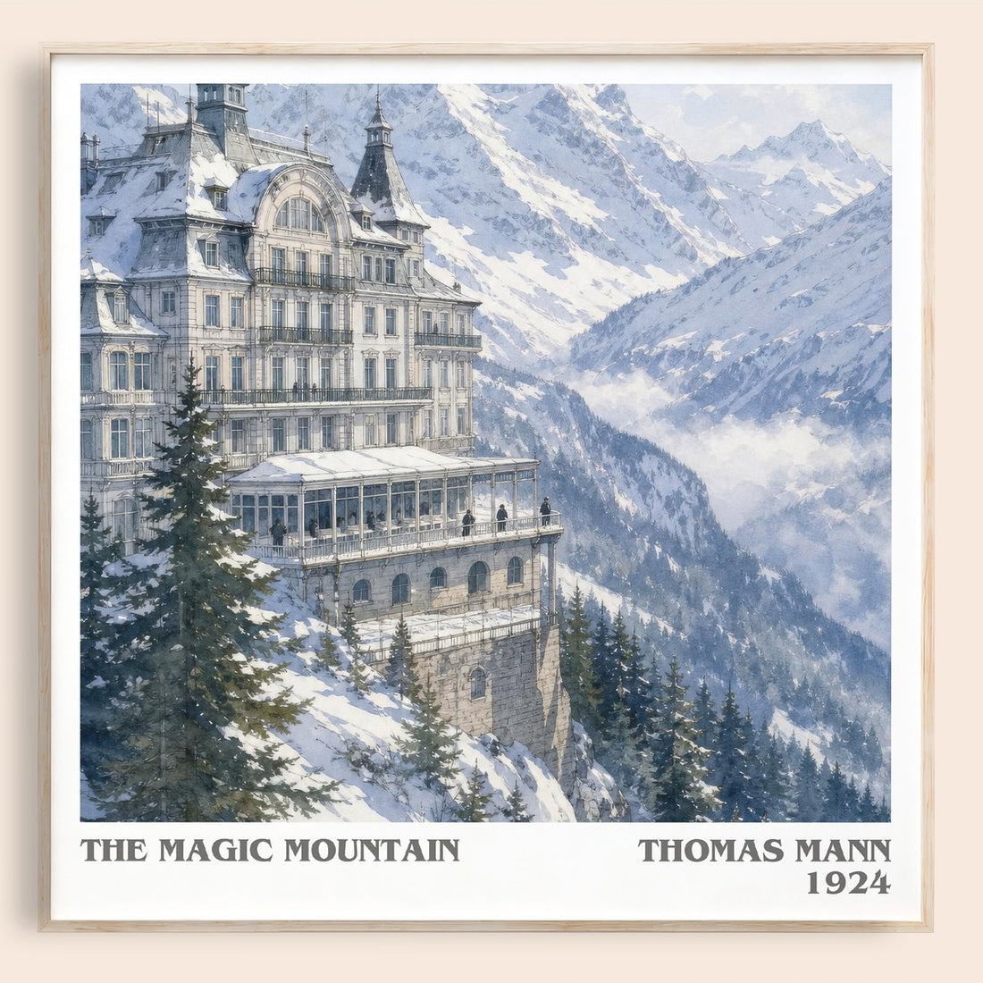 The Magic Mountain literary book poster by Thomas Mann – framed literary art print