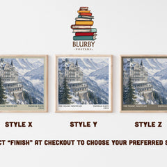 The Magic Mountain literary print in frame leaning in hallway – literary fiction wall art