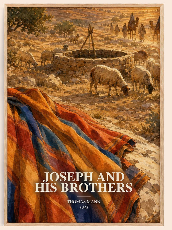 Joseph and His Brothers watercolour book poster by Thomas Mann – framed literary art print