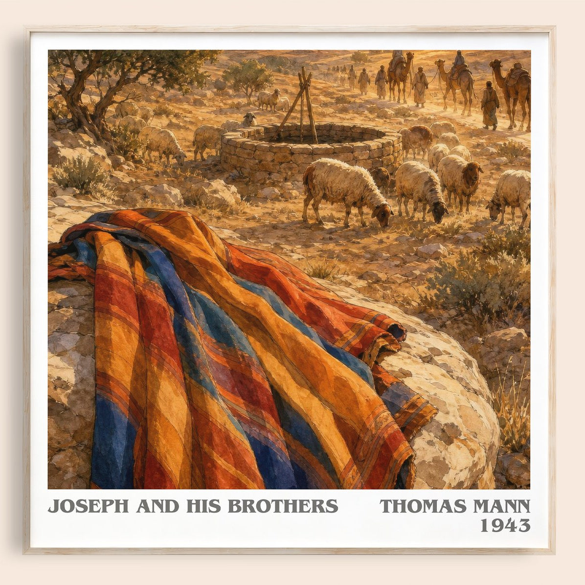 Joseph and His Brothers literary book poster by Thomas Mann – framed literary art print
