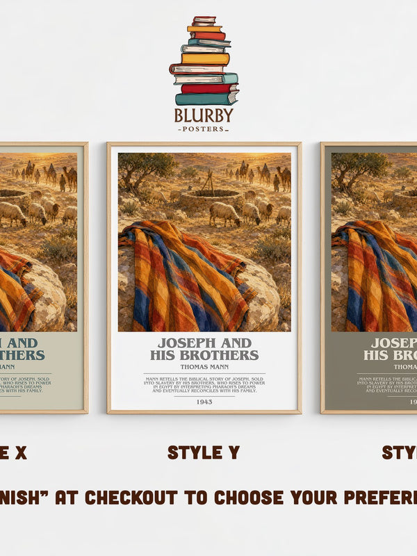 Joseph and His Brothers bookish print in frame leaning in hallway – literary fiction wall art