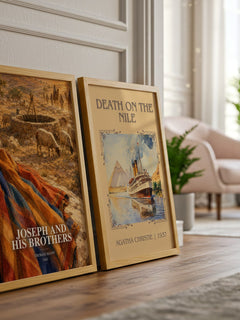 Joseph and His Brothers watercolour print framed by window – literary home decor