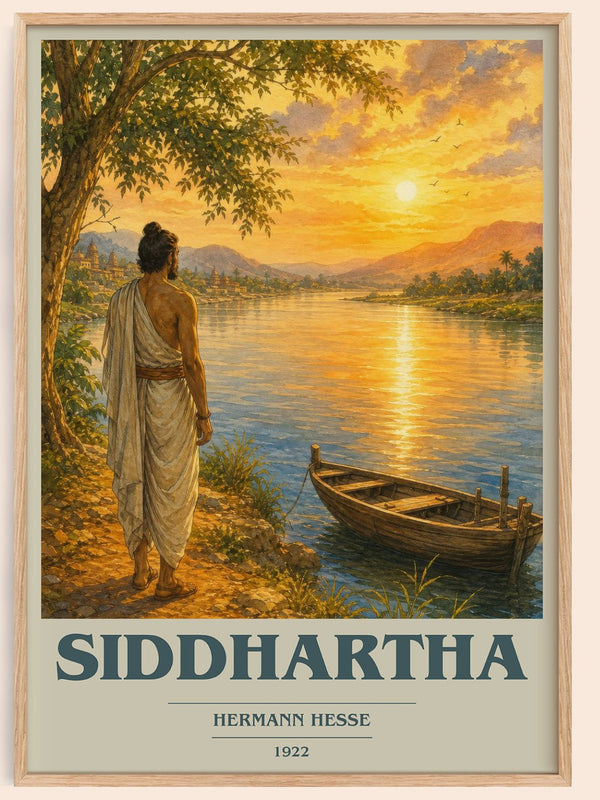 Siddhartha book cover book poster by Hermann Hesse – framed literary art print