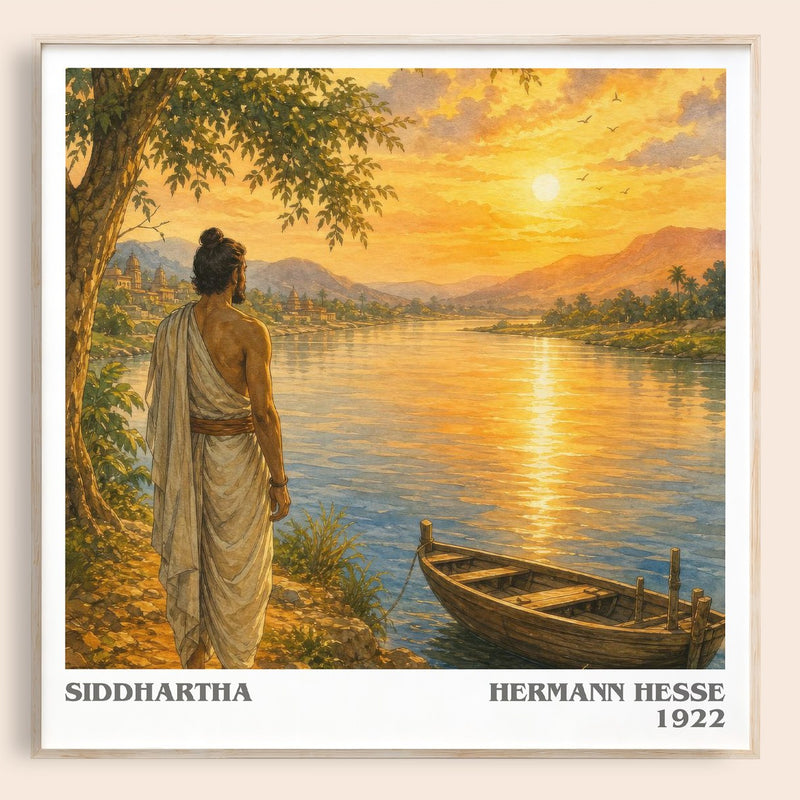 Siddhartha literary book poster by Hermann Hesse – framed literary art print