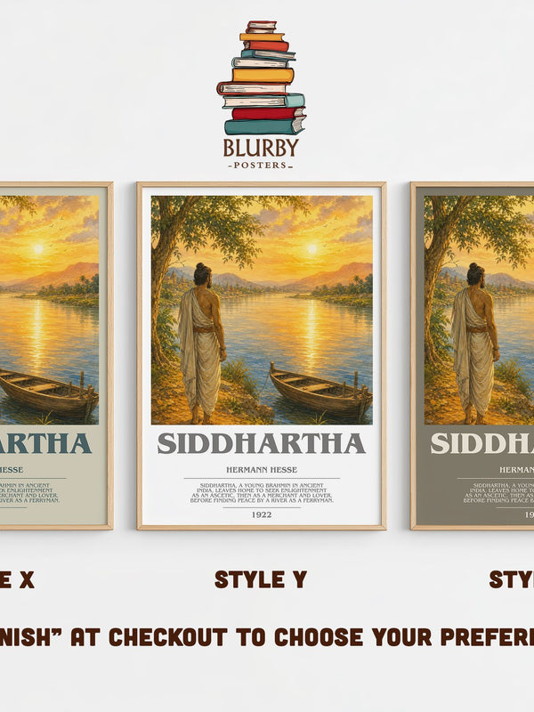 Siddhartha bookish print in frame leaning in hallway – philosophy wall art