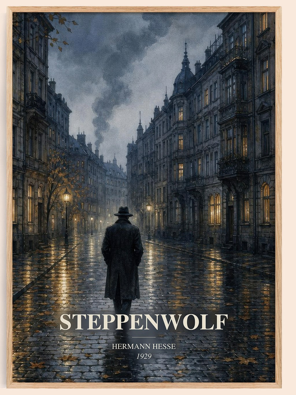 Steppenwolf watercolour book poster by Hermann Hesse – framed literary art print