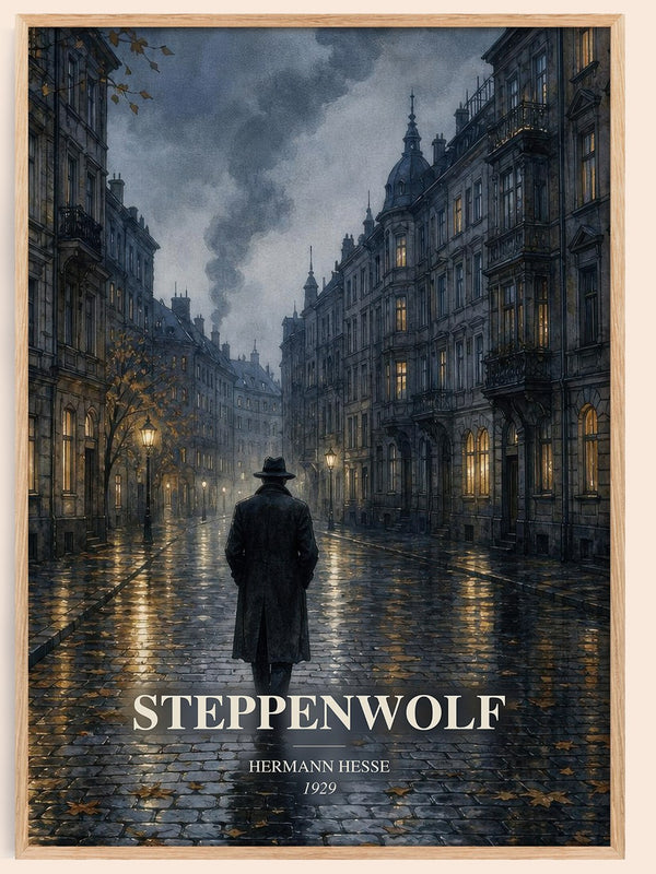 Steppenwolf watercolour book poster by Hermann Hesse – framed literary art print
