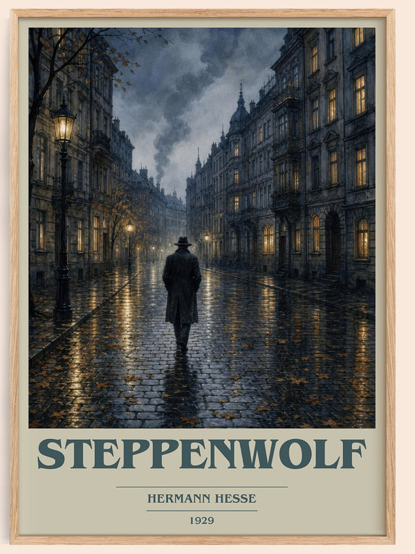Steppenwolf book cover book poster by Hermann Hesse – framed literary art print