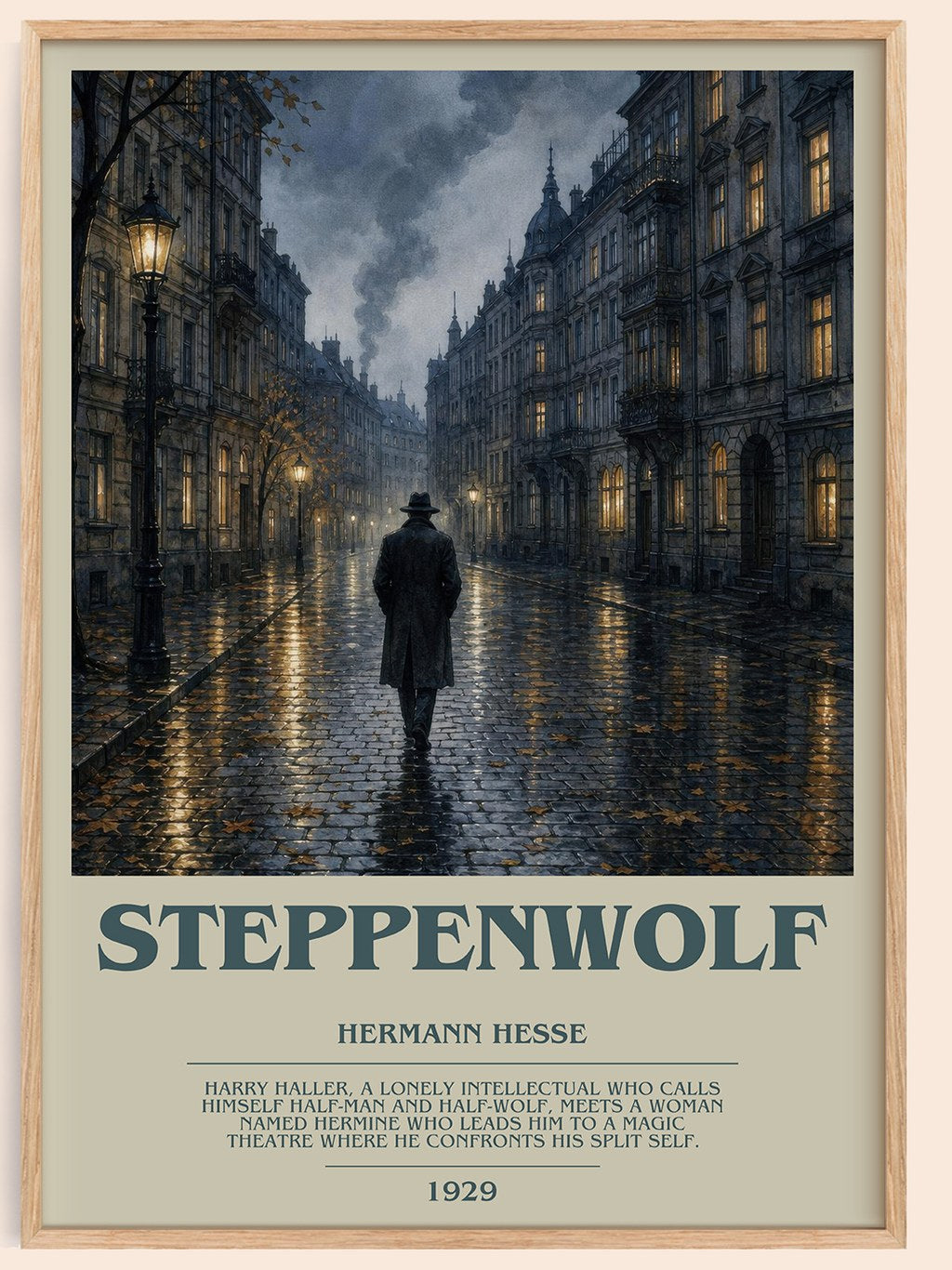 Steppenwolf bookish book poster by Hermann Hesse – framed literary art print