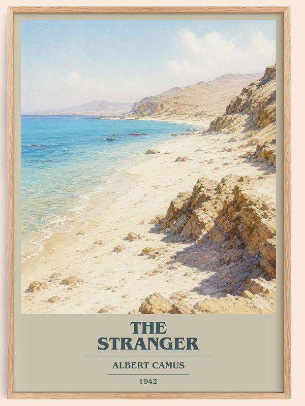 The Stranger book cover book poster by Albert Camus – framed literary art print