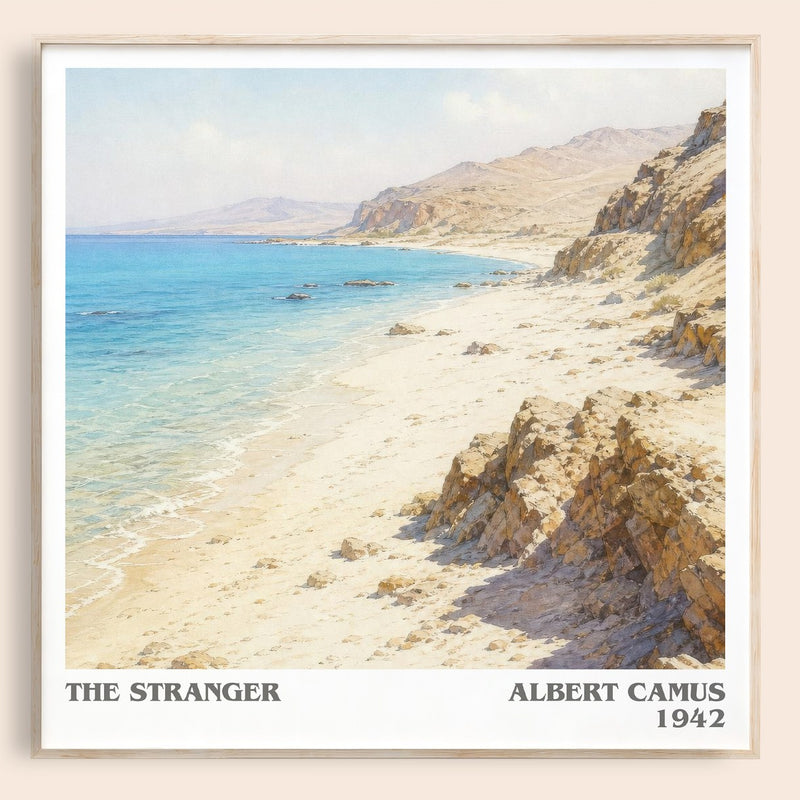 The Stranger literary book poster by Albert Camus – framed literary art print