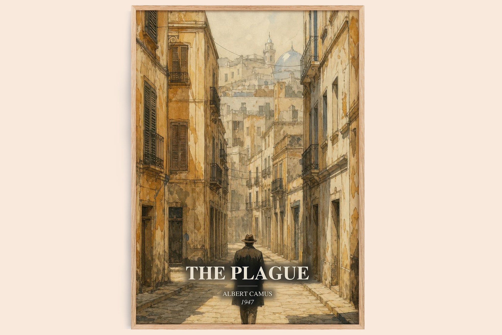 The Plague Book Watercolour Illustration by Albert Camus