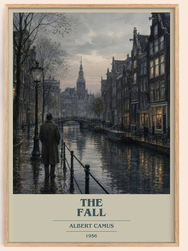 The Fall book cover book poster by Albert Camus – framed literary art print