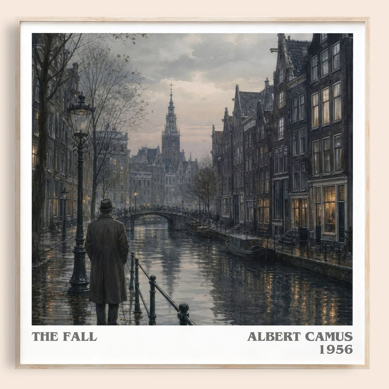 The Fall literary book poster by Albert Camus – framed literary art print