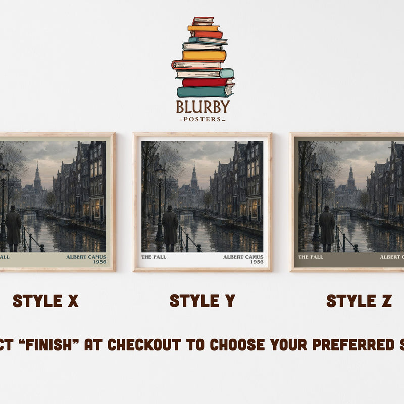 The Fall literary print in frame leaning in hallway – philosophy wall art