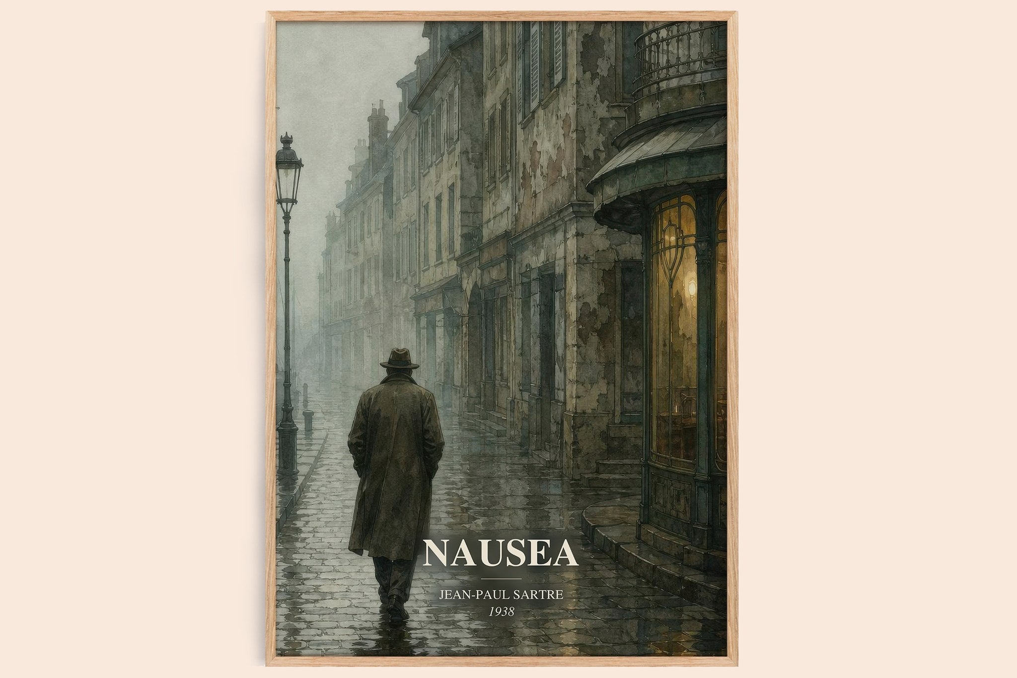 Nausea Book Watercolour Illustration by Jean-Paul Sartre