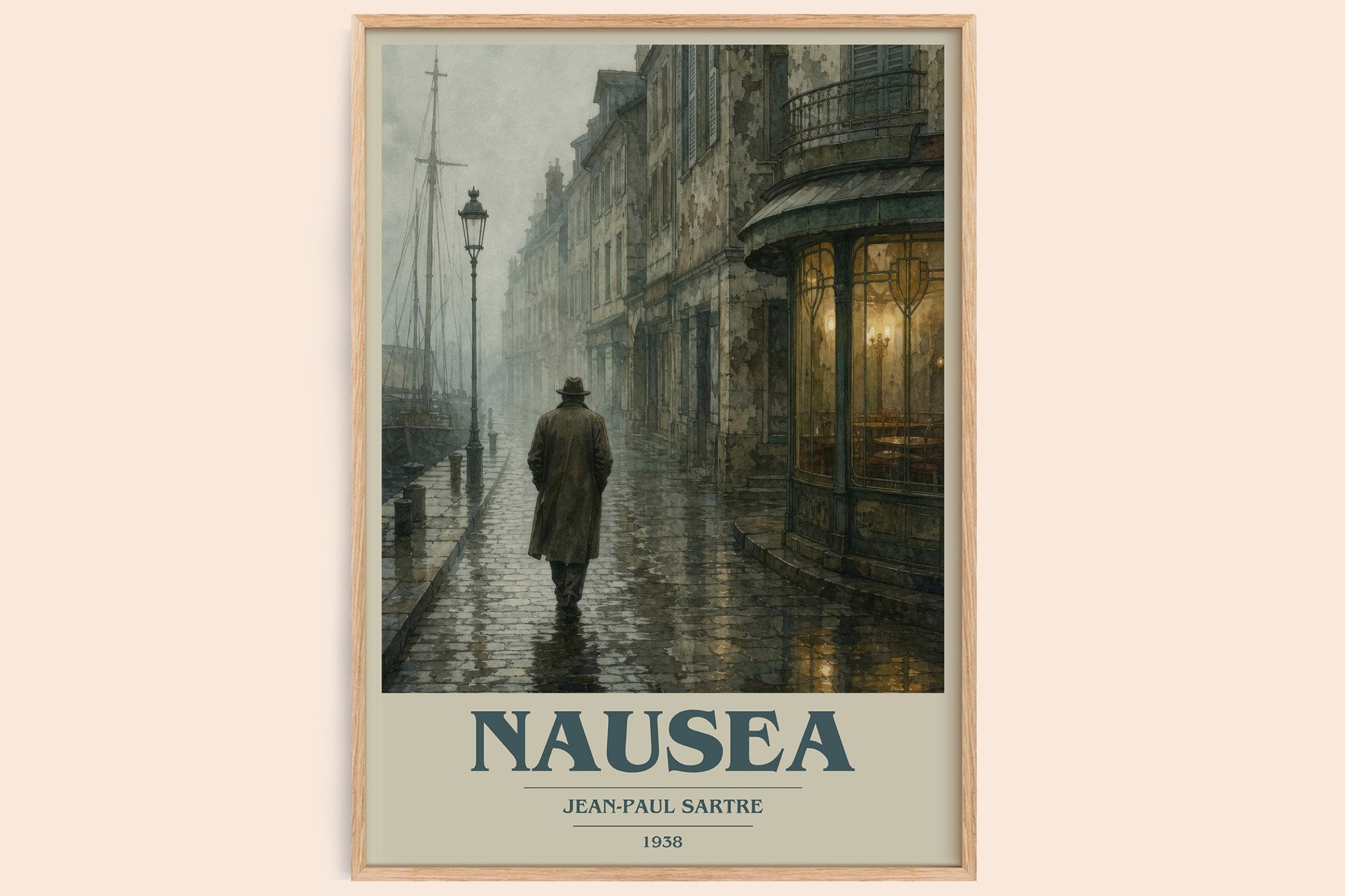 Nausea Book Cover Poster by Jean-Paul Sartre