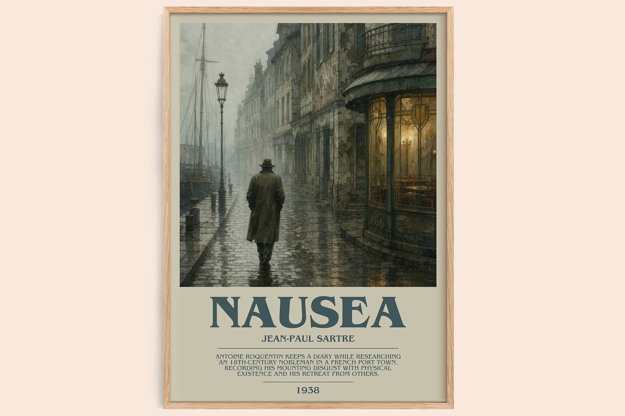 Nausea Bookish Wall Art by Jean-Paul Sartre