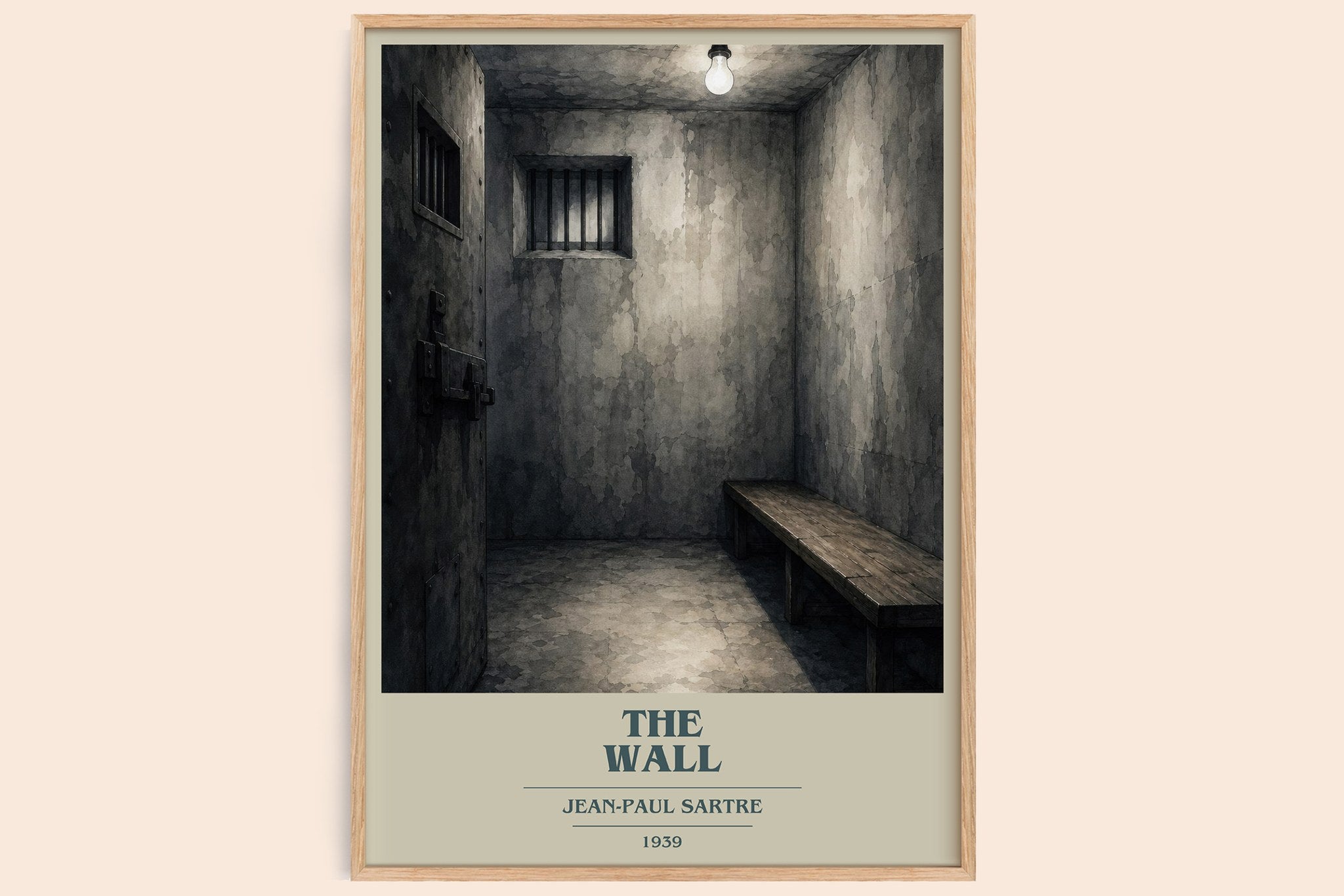 The Wall Book Cover Poster by Jean-Paul Sartre