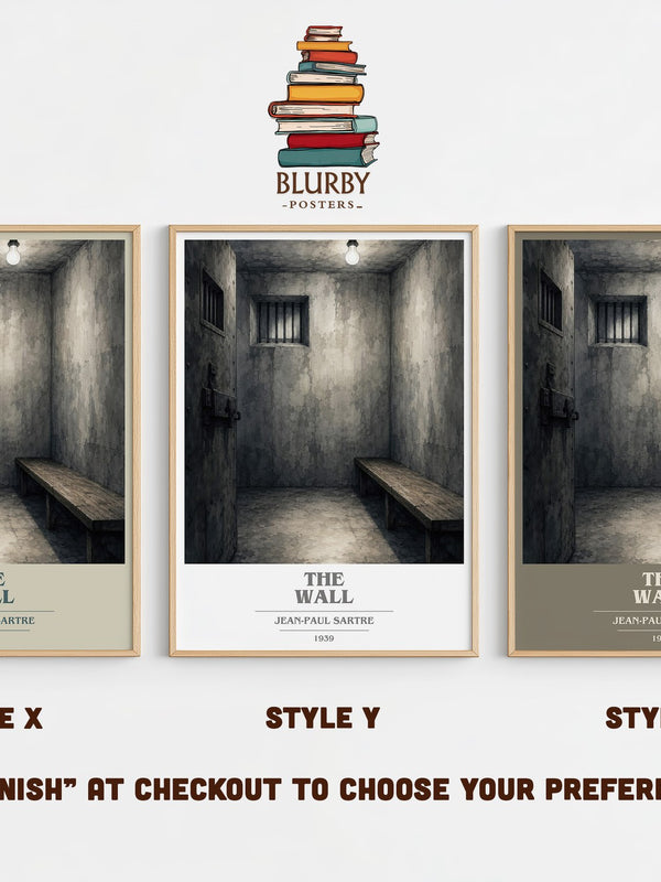 The Wall book cover print in frame leaning in hallway – philosophy wall art