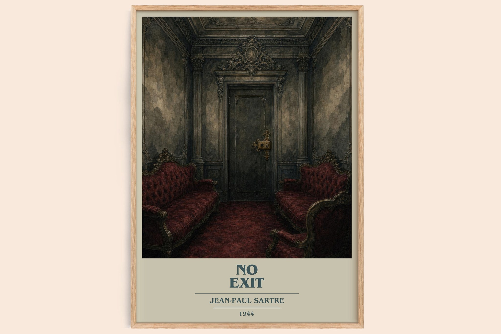 No Exit Book Cover Poster by Jean-Paul Sartre