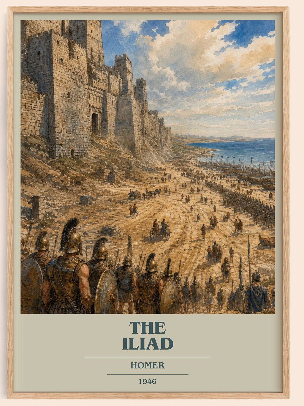The Iliad book cover book poster by Homer – framed literary art print