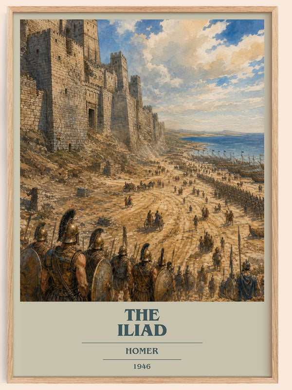 The Iliad book cover book poster by Homer – framed literary art print
