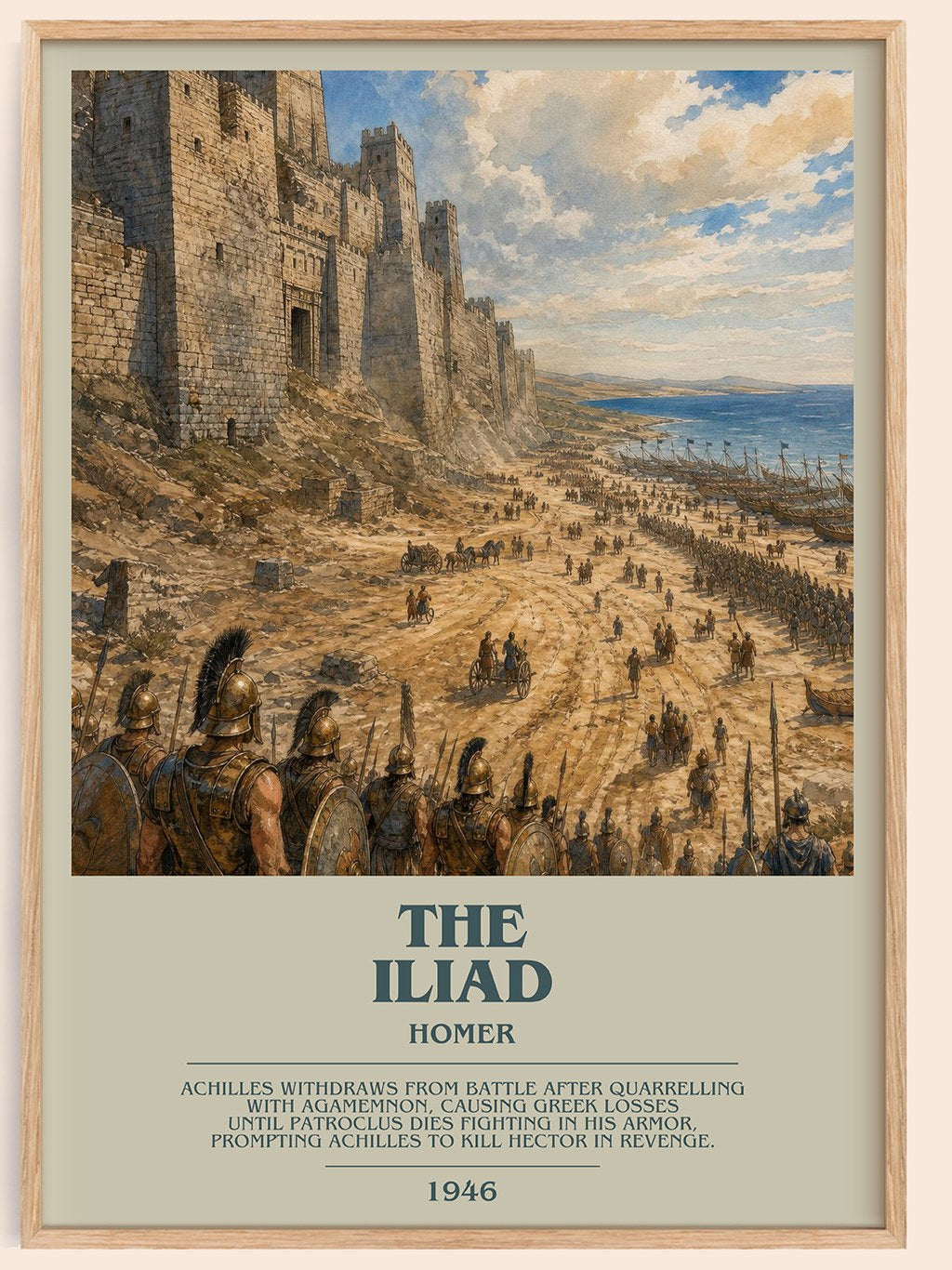The Iliad bookish book poster by Homer – framed literary art print