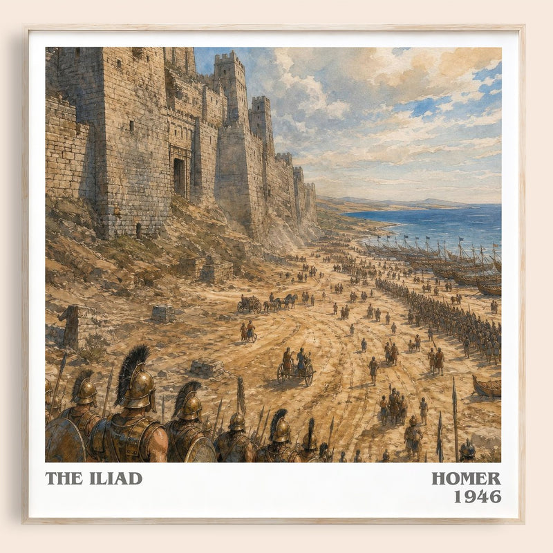 The Iliad literary book poster by Homer – framed literary art print