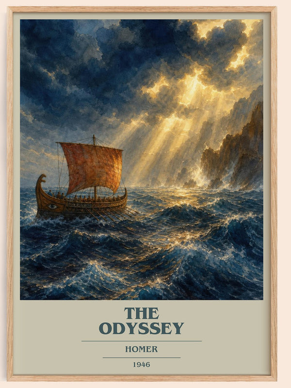 The Odyssey book cover book poster by Homer – framed literary art print