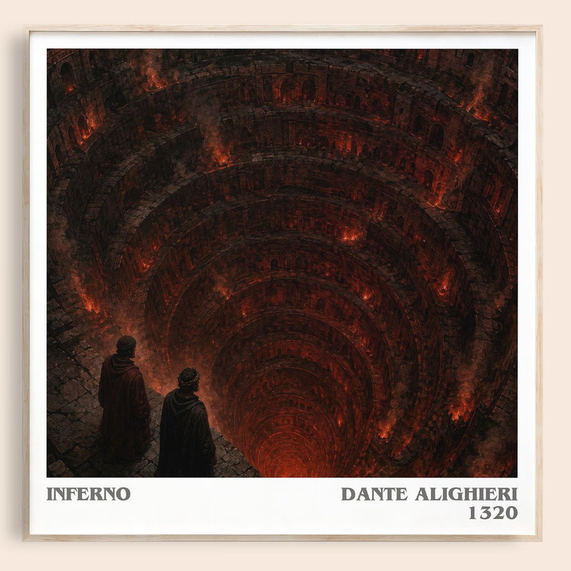 Inferno literary book poster by Dante Alighieri – framed literary art print