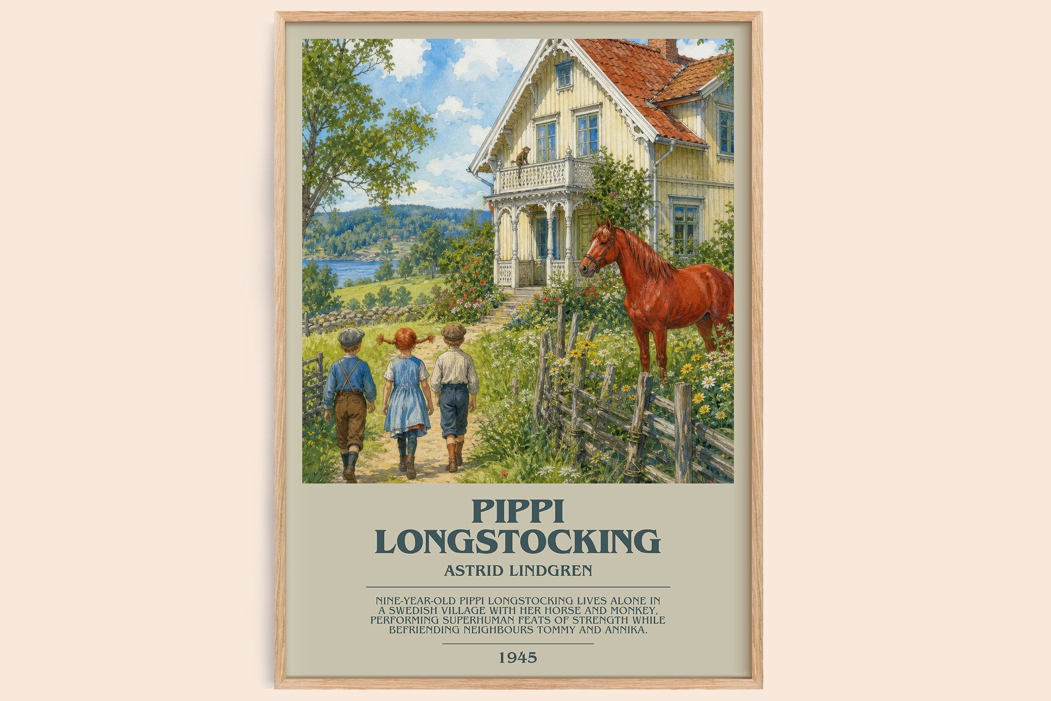 Pippi Longstocking Bookish Wall Art by Astrid Lindgren