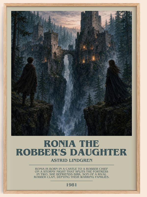 Ronia the Robber's Daughter bookish book poster by Astrid Lindgren – framed literary art print