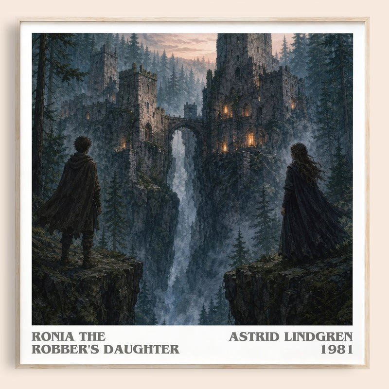 Ronia the Robber's Daughter literary book poster by Astrid Lindgren – framed literary art print