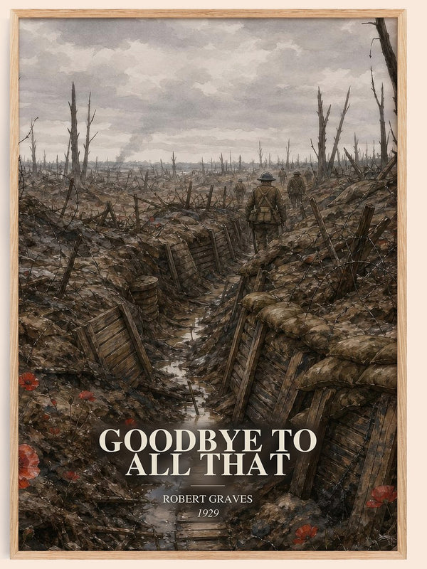 Goodbye to All That watercolour book poster by Robert Graves – framed literary art print