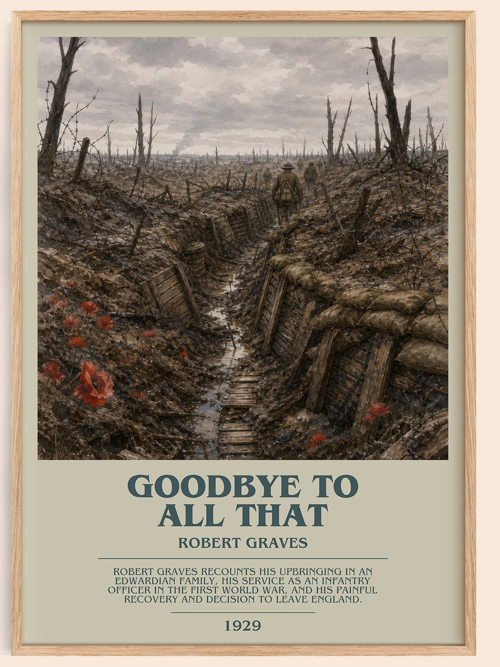 Goodbye to All That bookish book poster by Robert Graves – framed literary art print
