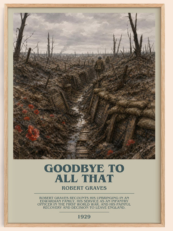 Goodbye to All That bookish book poster by Robert Graves – framed literary art print