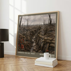 Goodbye to All That literary print framed by window – literary home decor