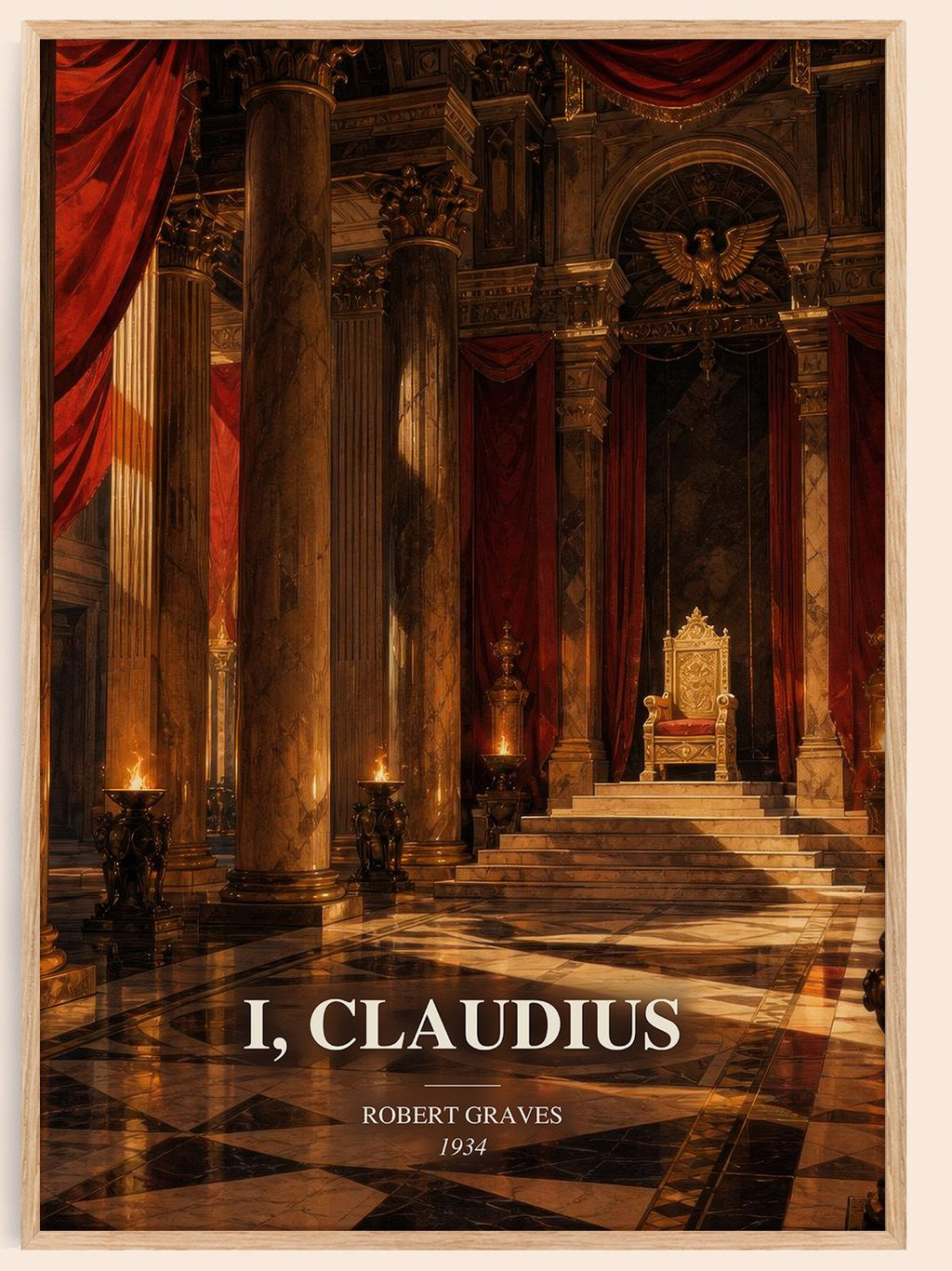 I, Claudius watercolour book poster by Robert Graves – framed literary art print