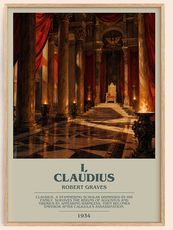 I, Claudius bookish book poster by Robert Graves – framed literary art print