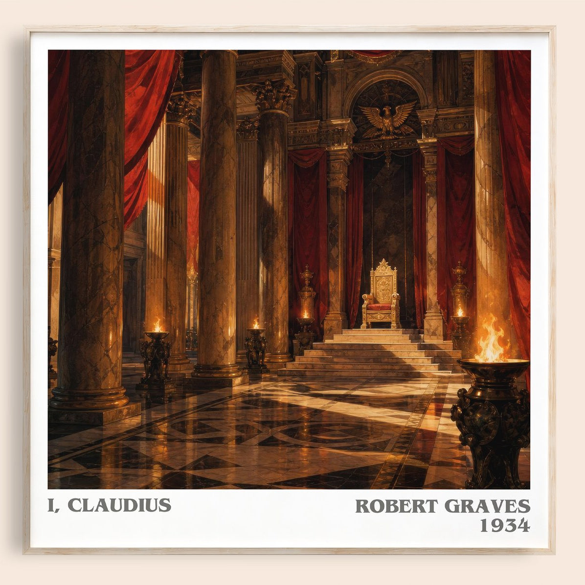 I, Claudius literary book poster by Robert Graves – framed literary art print