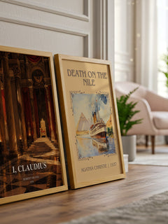 I, Claudius watercolour print framed by window – literary home decor