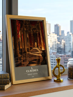 I, Claudius book cover print framed by window – literary home decor
