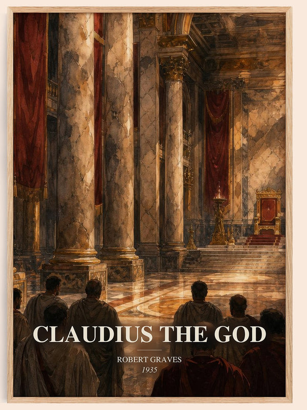 Claudius the God watercolour book poster by Robert Graves – framed literary art print