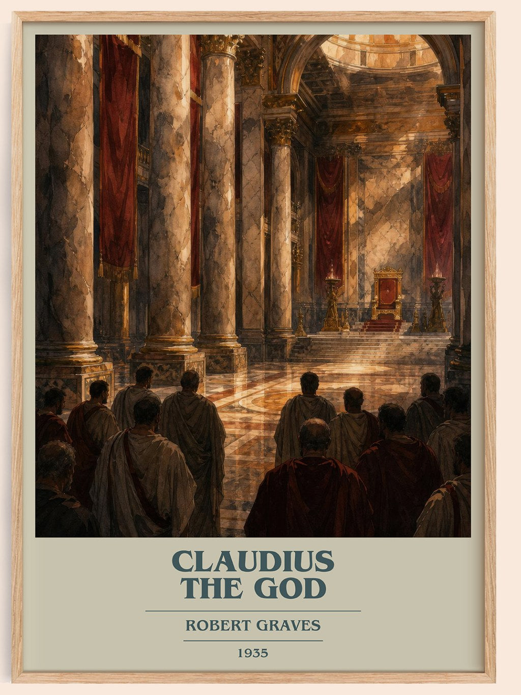 Claudius the God book cover book poster by Robert Graves – framed literary art print