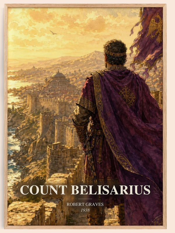 Count Belisarius watercolour book poster by Robert Graves – framed literary art print
