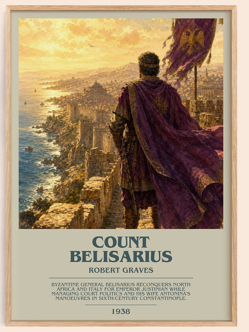 Count Belisarius bookish book poster by Robert Graves – framed literary art print